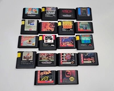 SEGA Genesis LOT of 18, Mortal Kombat, Sonic, NBA Jam, Aladdin, Cleaned & TESTED - Image 1 of 4