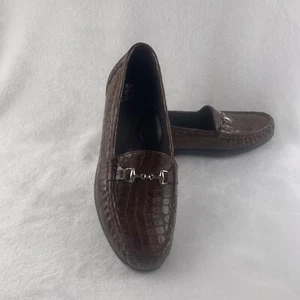 SAS Bit Halbschuhe Damen 8,5 N braun Kroko-Prägung Leder Tripad Komfort Schuhe - Bild 1 von 11