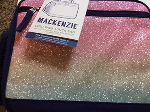 Bolsa de almuerzo Pottery Barn Kids Mackenzie paquete frío arco iris ombre brillo nueva con etiquetas - Imagen 1 de 2