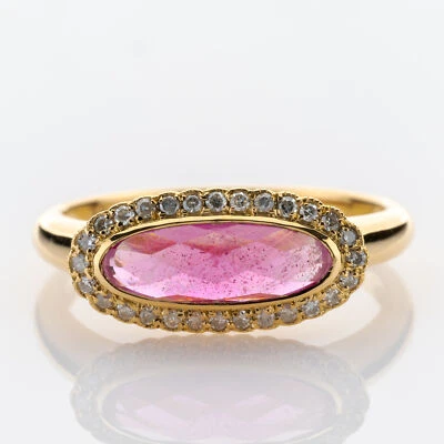 Cluster ring with 1ct ruby and diamonds in 14k yellow gold - Image 1 of 4