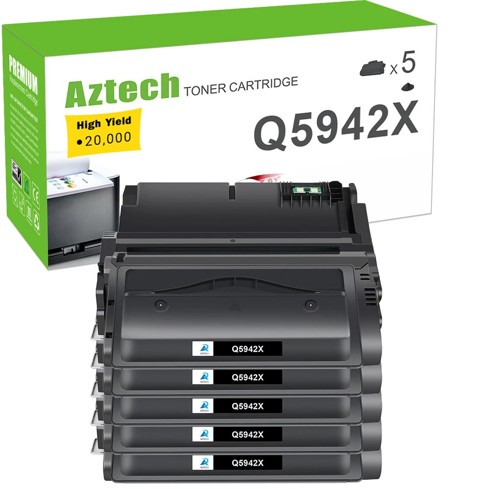 5PK Q5942X 42X High Yield Toner Compatible With HP LaserJet 4200 4250 4300 4350 - Image 1 of 4