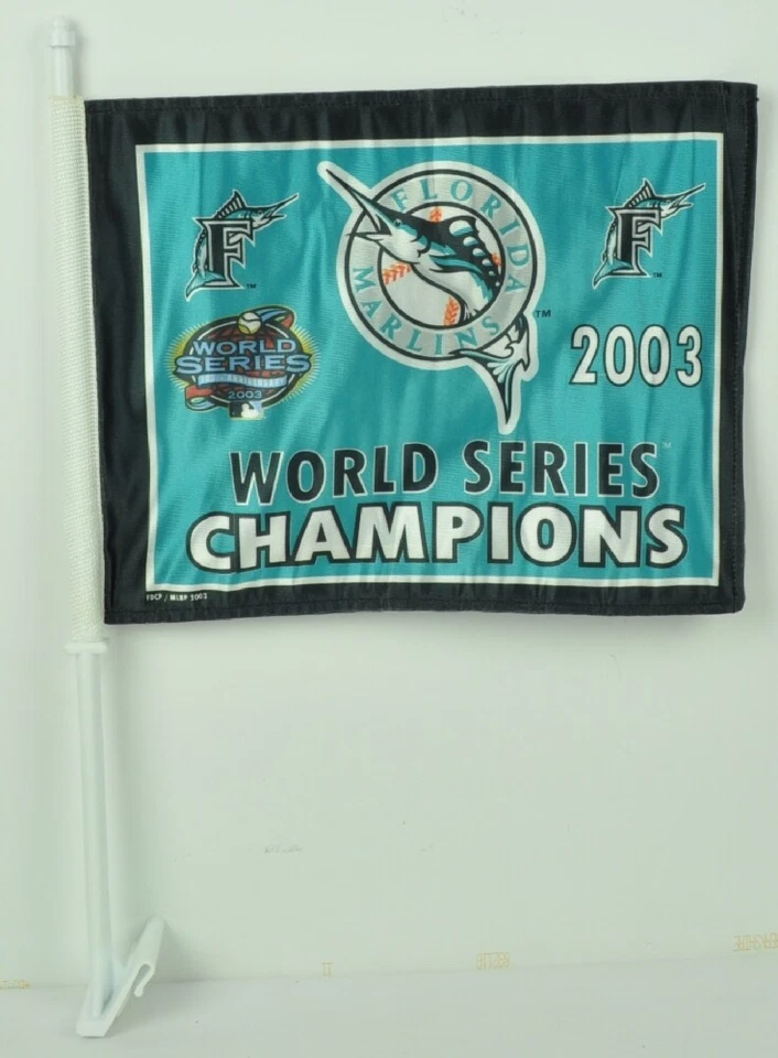 MLB Florida Marlins World Series Champions 2003 Double Sided Car Window Flag  - Image 1 of 1
