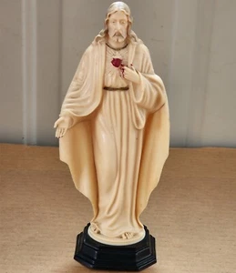 STATUA STATUINA PLASTICA DURA VINTAGE HARTLAND SACRO CUORE GESÙ CRISTO 8" - Foto 1 di 2