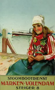 Amsterdam Marken Steam Motor Yacht Netherlands Ferry Travel Brochure 1900-20s - Picture 1 of 6