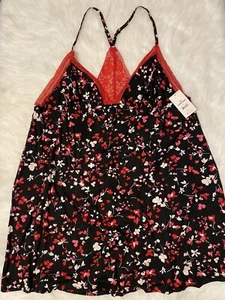 Secret Treasures Chemise Womens Size 3X Black Red Sleeveless Nightgown Pajamas - Picture 1 of 7