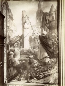 France Paris Painting Pantheon Joan of Arc at the Stake by Lenepveu Photo 1900 - Picture 1 of 3