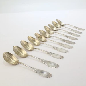 Set 10 cucchiaini gelato argento moneta americana dorata taglio Brite Faber & Sons W - SL - Foto 1 di 5
