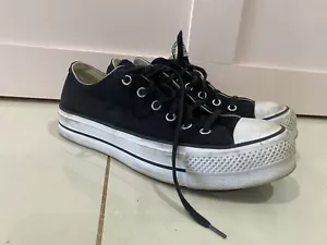 Womens Converse Chuck Taylor All Star Canvas Lift Low Top Black Canvas - Picture 1 of 11
