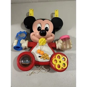Vintage 1984 Mattel Disney Mickey Minnie Mouse Krippe Baby Aktivität Spielzeug - Bild 1 von 15