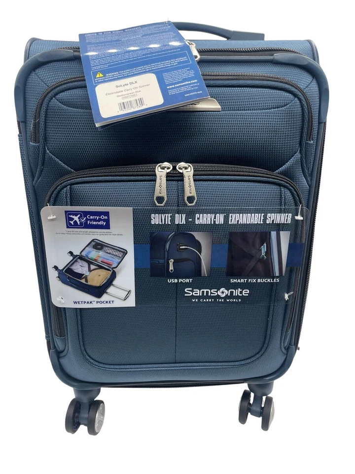 Samsonite SoLyte DLX 22 inch Carry-On Expandable Spinner - Mediterranean Blue (1235670559)