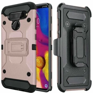Case for LG V40 ThinQ Holster Case Hybrid Protective Phone Cover - Photo 1 sur 5