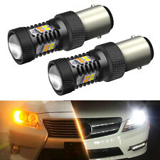 AUXITO 2X 1157 LED White/Amber DRL Switchback Turn Signal Parking Light Bulbs