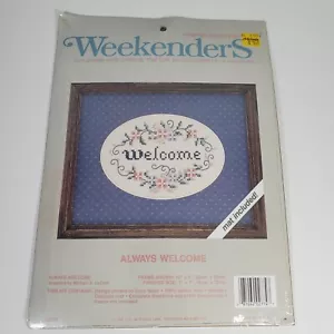 Weekenders 02774 Always Welcome Stamped Cross Stitch Kit 7x5" Vintage New Sealed - Picture 1 of 4