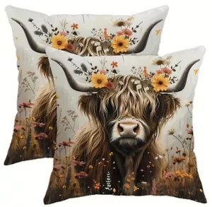 Highland Cow Pillow Cover - Picture 1 of 7