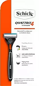 Schick - Quattro Titanium 4 Kit for Men |1 Handle with 2 Refills | Titanium &... - Picture 1 of 5