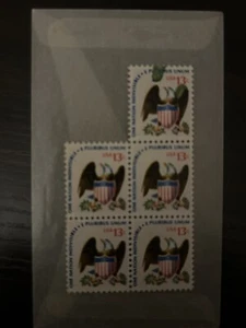 #1596 Eagle & Shield Single 13c Stamp With Ink Smears On 1 Stamp(see Picture) - Picture 1 of 1