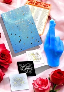 Valentine’s Day: Card, Notebook Wishful Thinking, Notepad & Candle NEW £101 RRP - Picture 1 of 11