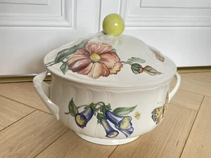Soupière Villeroy & Boch Modèle Bouquet Fleurs Papillon Faïence - Picture 1 of 8