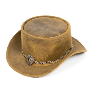 New From Old Harry's Hats Light Brown Top Hat - Picture 1 of 3