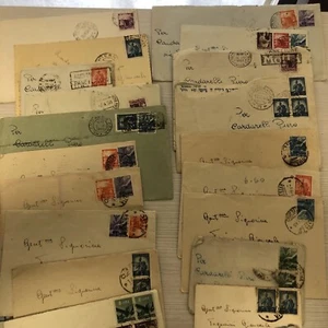 62 BUSTE AFFRANCATE FRANCOBOLLI ITALIANI E LETTERE DAL 1948 AL 1950 Ben Tenuti - Foto 1 di 8