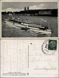 Duisburg-Ruhrorter personensciffahrt, Dmpfer Gluckauf, viaggiata 1937 - Picture 1 of 1