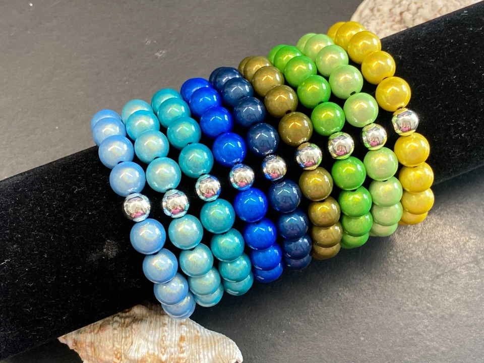 1St. Armband 10mm Miracle Beads Magic Perlen 3D Illumination Gr. M silber #A939 - Bild 1 von 1