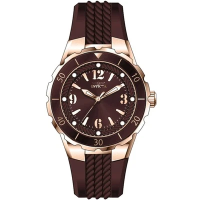 Invicta Women's Watch Angle Quartz Dark Brown Dial Silicone Rubber Strap 40312 - Image 1 of 2