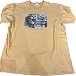Disney Store Minnie Mouse Glamour Girl T-Shirt Yellow Large Vintage Style - Picture 1 of 7