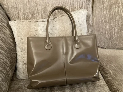 Bolso de Mano Cristal/Cristiano Italiano Cuero Taupe Foto 1 de 4