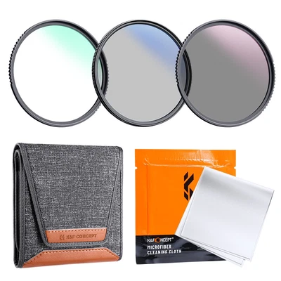 K&F Concept 40.5mm MCUV+CPL+ND4 Lens Filter Kit with Filter Bag - Image 1 of 4