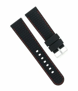 22MM RUBBER BAND STRAP FOR TUDOR BLACK BAY HERITAGE 72060 79220R 79360N BLACK RS - Picture 1 of 5