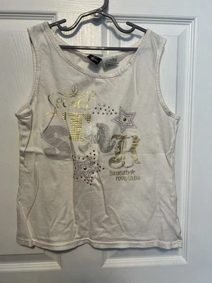 Vintage Hannah Montana Disney White Star Tank Top Shirt Size XL 14/16 - Image 1 of 4