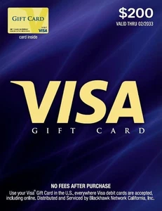 Visa $200 Geschenkkarte (plus $6,95 Kaufgebühr)  - Bild 1 von 3