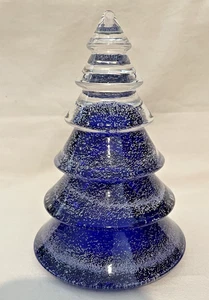 Hadeland Glassverk Decorative Glass Christmas Tree Cobalt Norway Scandinavian - Picture 1 of 6