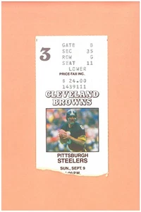 Leroy Hoard 1st NFL game 9-9-1990 ticket Cleveland Browns vs Pittsburgh Steelers - Picture 1 of 2