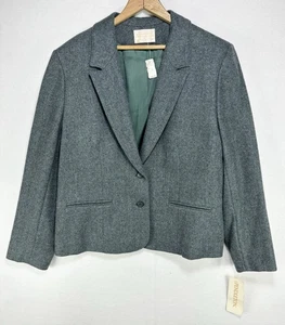 Vintage Pendleton Blazer Womens 18 Steel Gray Wool Jacket NOS NWT Made In USA - Picture 1 of 10