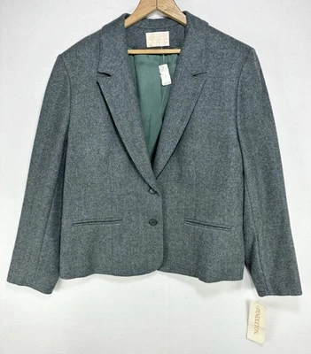 Vintage Pendleton Blazer Womens 18 Steel Gray Wool Jacket NOS NWT Made In USA - Image 1 of 4