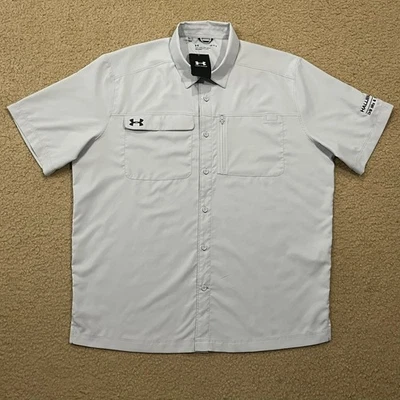 NWT Under Armour Mens Motivate Coach Woven Shirt Short Sleeve Gray Size Large - Image 1 of 4