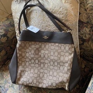 Cartera COACH F27579 Cuero Lona Marrón Excelente Estado Nueva con Etiqueta - Imagen 1 de 7