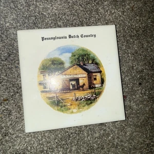 Pennsylvania Dutch Country Blacksmith Trivet Tile 4 1/4” - Picture 1 of 3