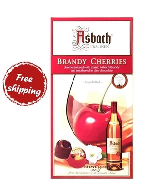 Asbach® Chocolate Oscuro Brandy Cerezas ¡Caja de REGALO 100 g/3,5 oz!! Envío gratis Foto 1 de 2