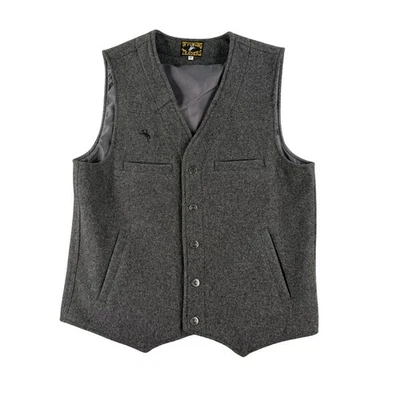 Wyoming Traders Vest Mens Medium Grey Virgin Wool Lined Cowboy Western Rodeo - Image 1 of 4