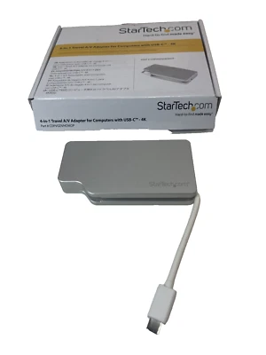 STARTECH 4IN1 USB C VIDEO ADAPTER SPACE GRAY 4K 60HZ PART#CDPVDHDMDP2G - Image 1 of 4