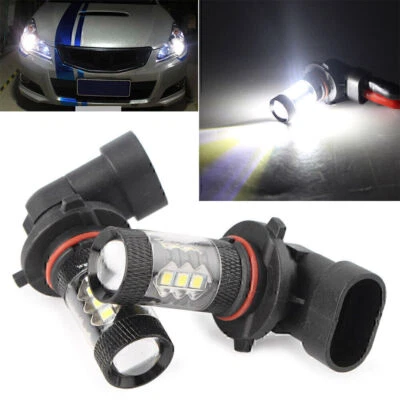 Car Pair H10 9145 6000K White 80W High Power LED Fog Driving Light Lamp Bulbs - Image 1 of 4