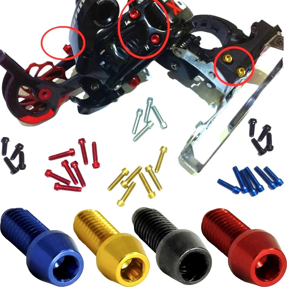 F26 Alu M4 Fahrrad Schaltwerk Aluminium Einstellschraube Umwerfer sram shimano