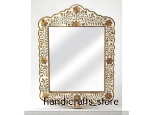 Handmade Camel Bone Inlay Mirror - Jharokha Design - Perfect Home Decor & Gift - Picture 1 of 3