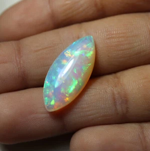 6.3 Cts 22.4x10.2 MM Natural AAA Multi Rainbow Fire Ethiopian Opal Marquise Cab - Picture 1 of 13