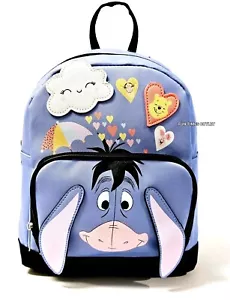 Disney Eeyore 3D 10" Faux Leather Backpack Purse Lady Carry All Travel Bag Gift - Picture 1 of 6