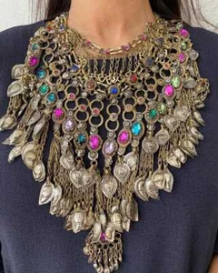 Afghan Kuchi Halskette Tribal Schmuck hochwertig Vintage Collier  - Bild 1 von 1