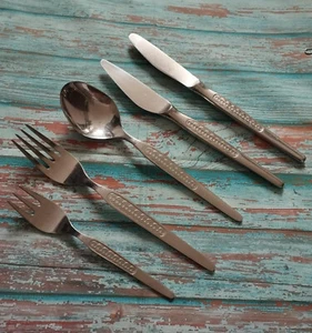 ABS Rostfrei DDR Besteck Knopf Messer Gabel Esslöffel Teelöffel Kuchengabel - Bild 1 von 6